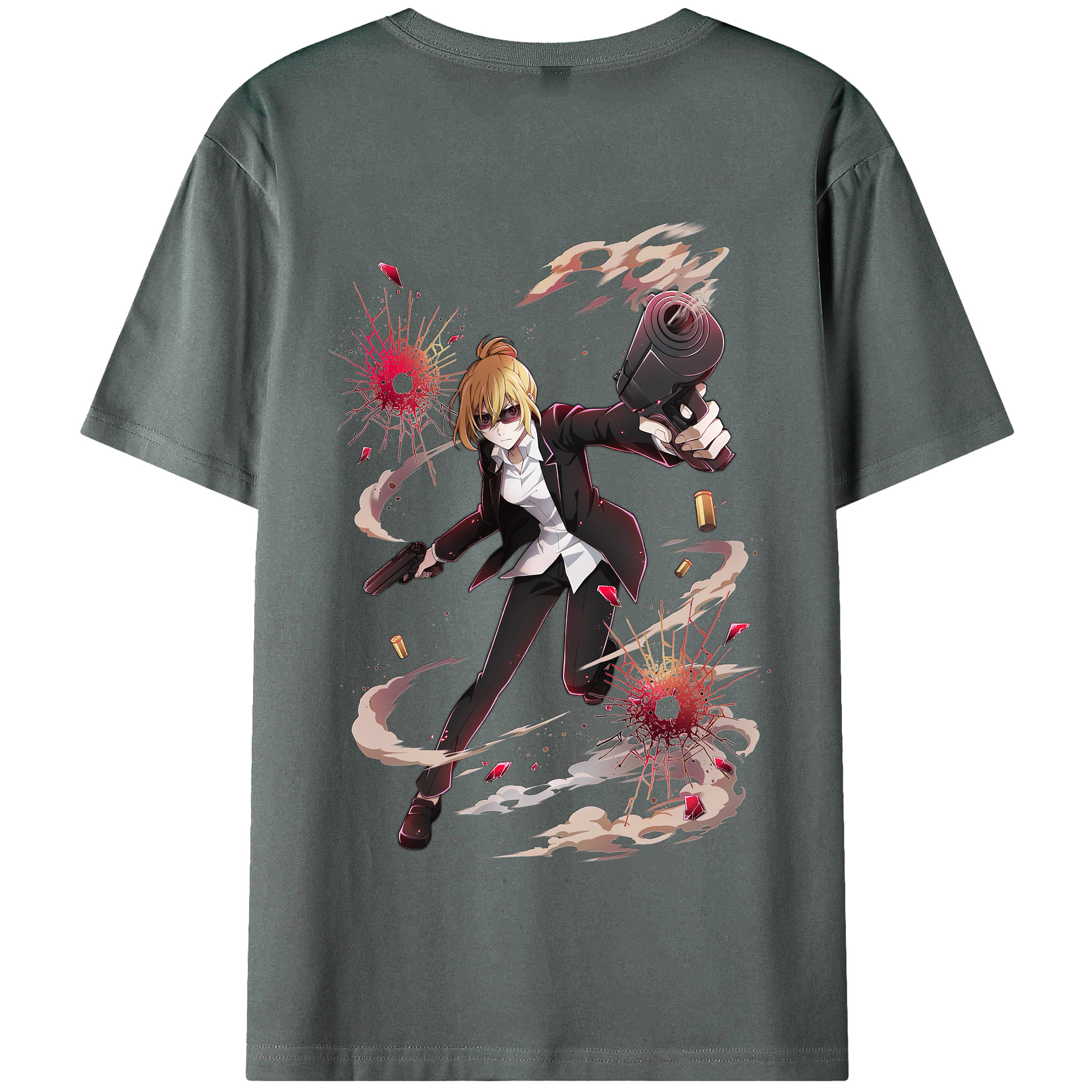 （画像用） 文豪ストレイドッグス Bungo Stray Dogs 綿100％半袖Tシャツ（背面プリント）